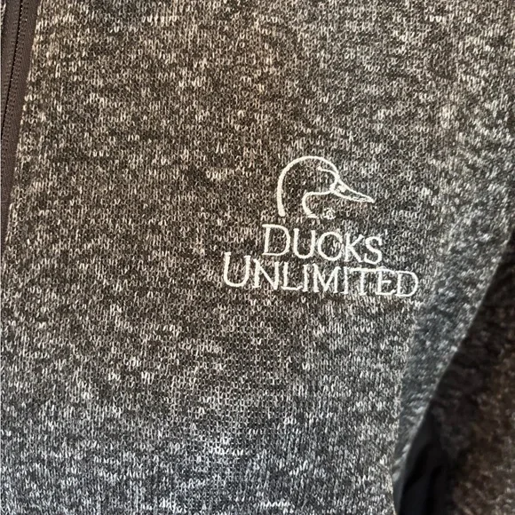 Ducks Unlimited Jacket Large Heathered Gray Full Zip Fleece Size XL - Picture 3 of 6